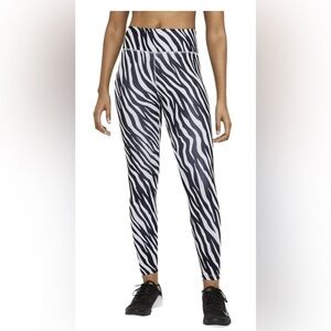 Nike Black & White Dri Fit Zebra-Print High-Rise Tights